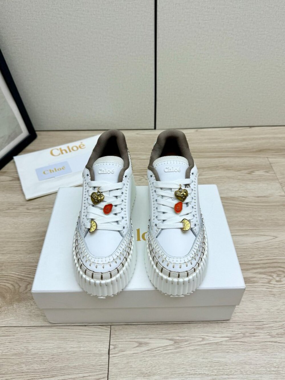Chloé Nama Platform Woven Sneakers